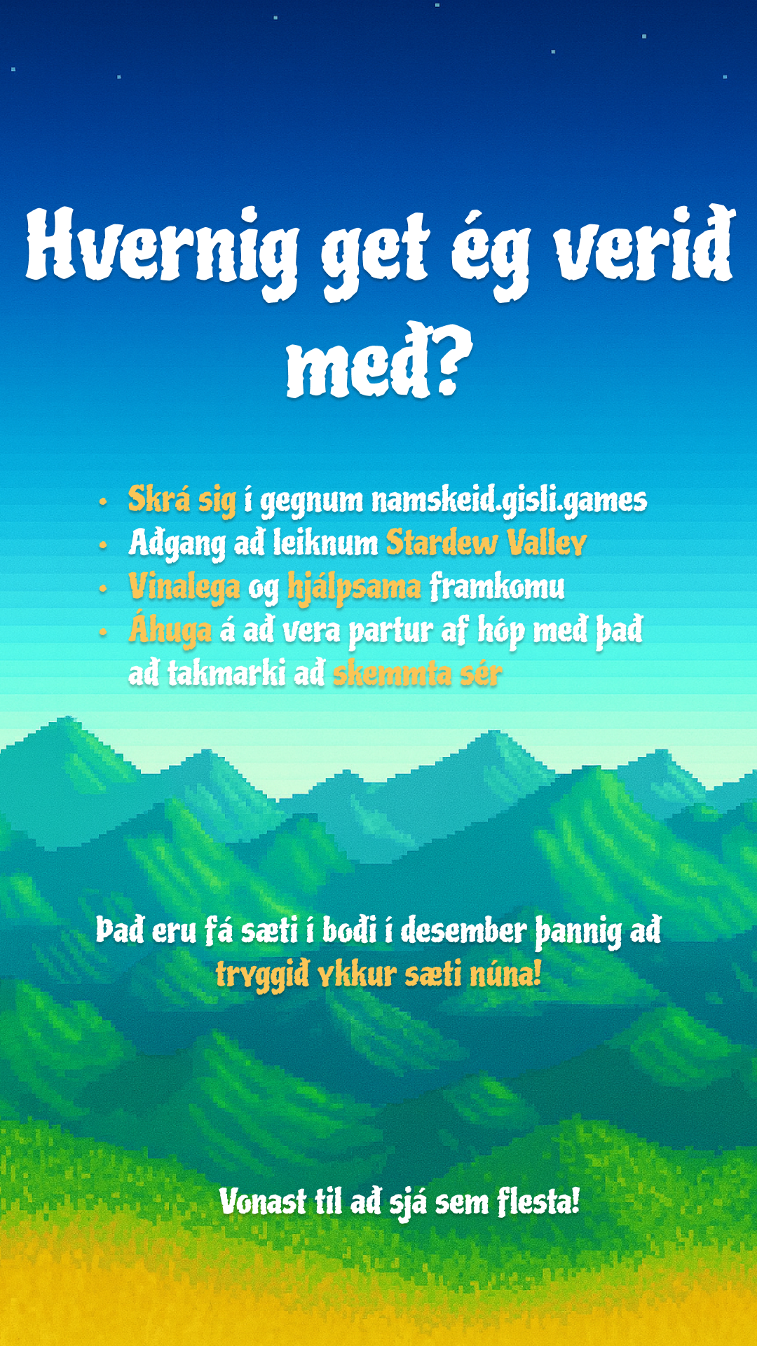 [Desember] - Tölvuleikjaklúbbur Óróa - Stardew Valley
