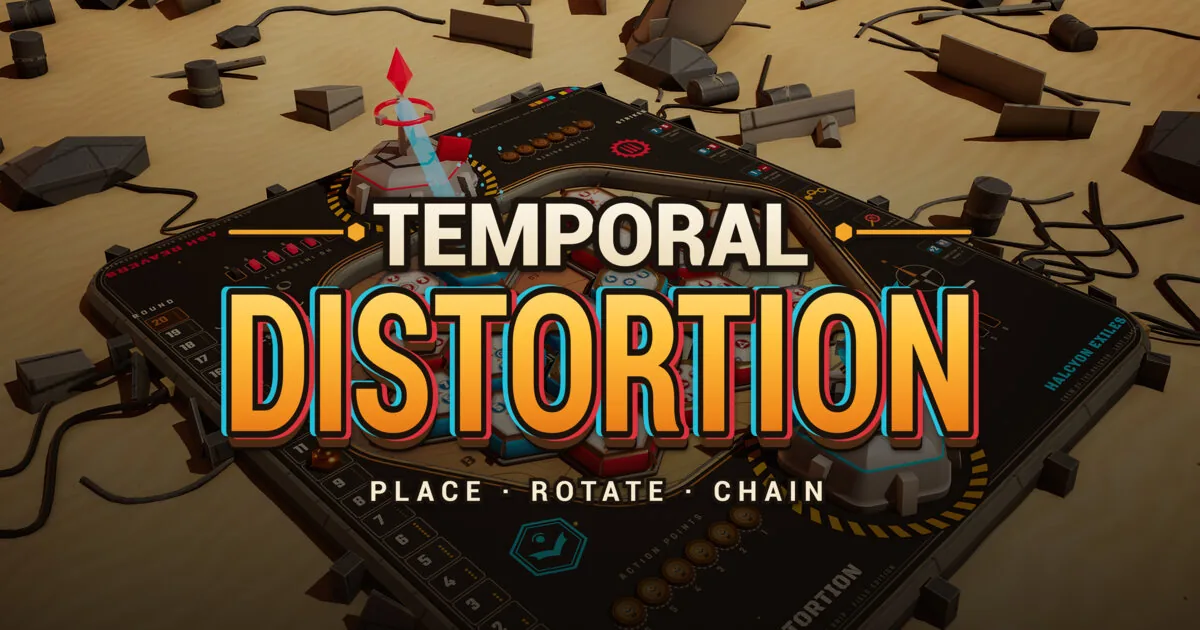 Temporal Distortion: sexhyrnt leikborð á sandplánetu
